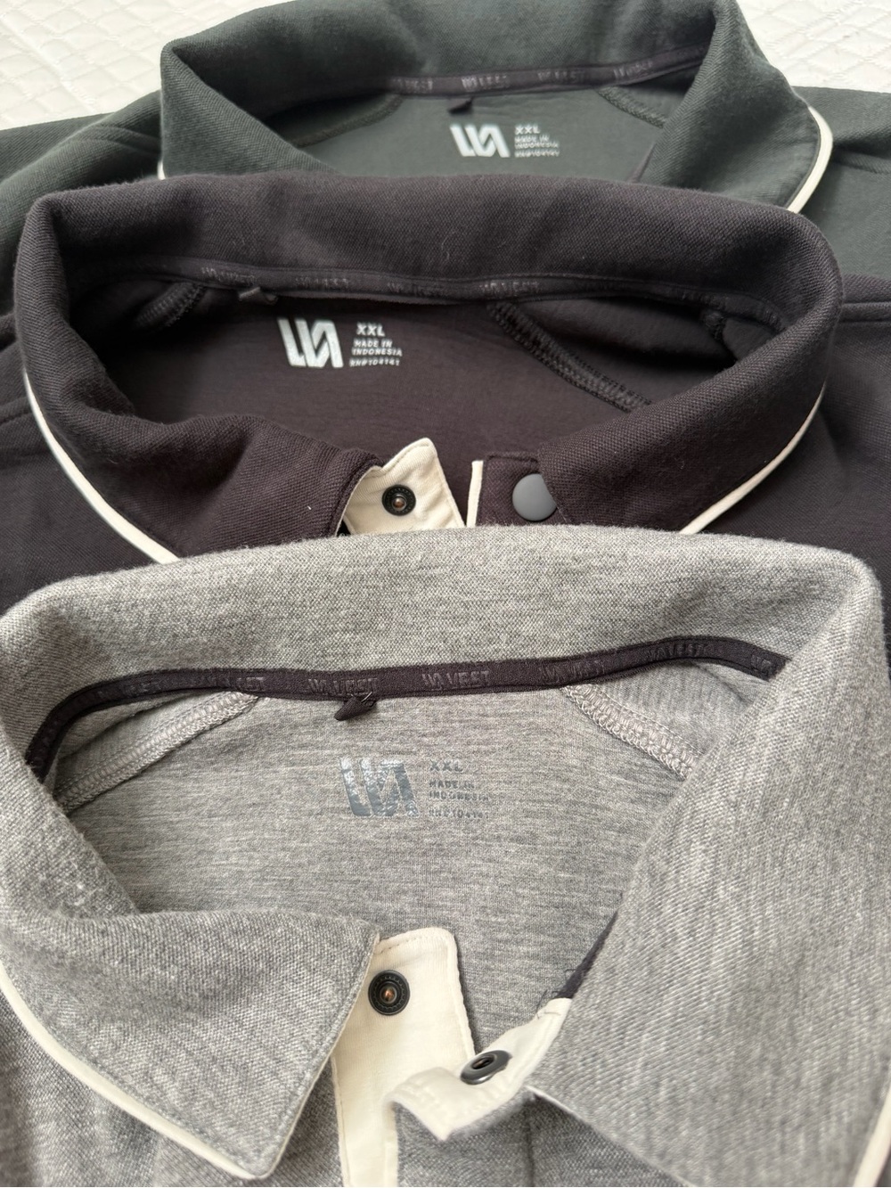 VRST long sleeve Polo Shirt - Gray, green & black. 3 pack. XXL mint condition